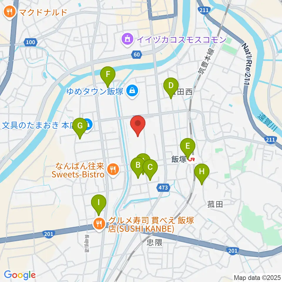 シネマサンシャイン飯塚周辺の駐車場・コインパーキング一覧地図