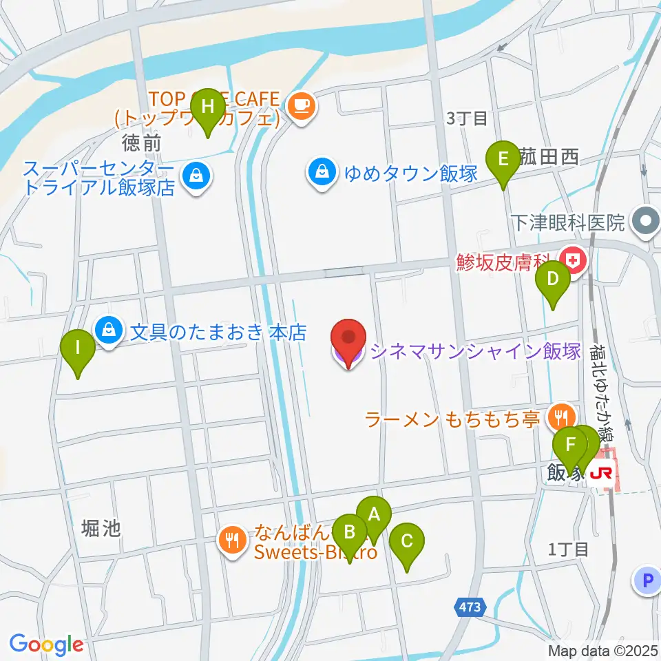 シネマサンシャイン飯塚周辺の駐車場・コインパーキング一覧地図
