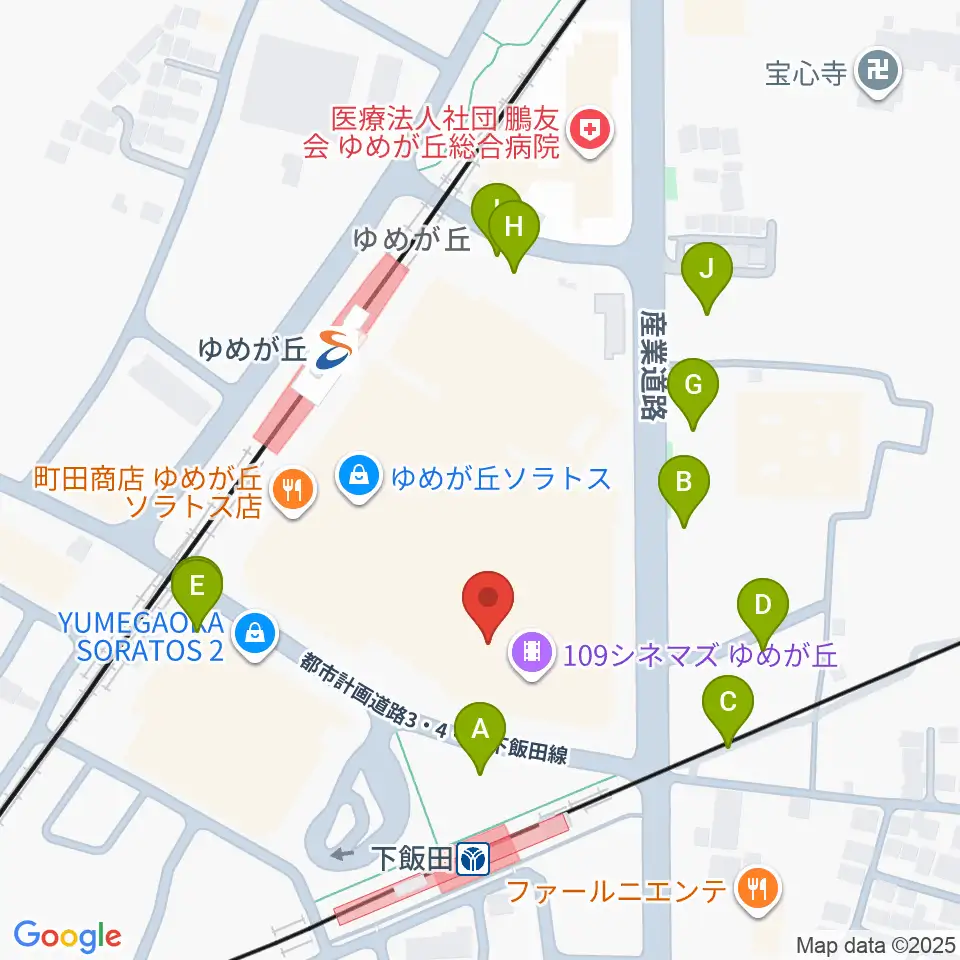 109シネマズゆめが丘周辺の駐車場・コインパーキング一覧地図