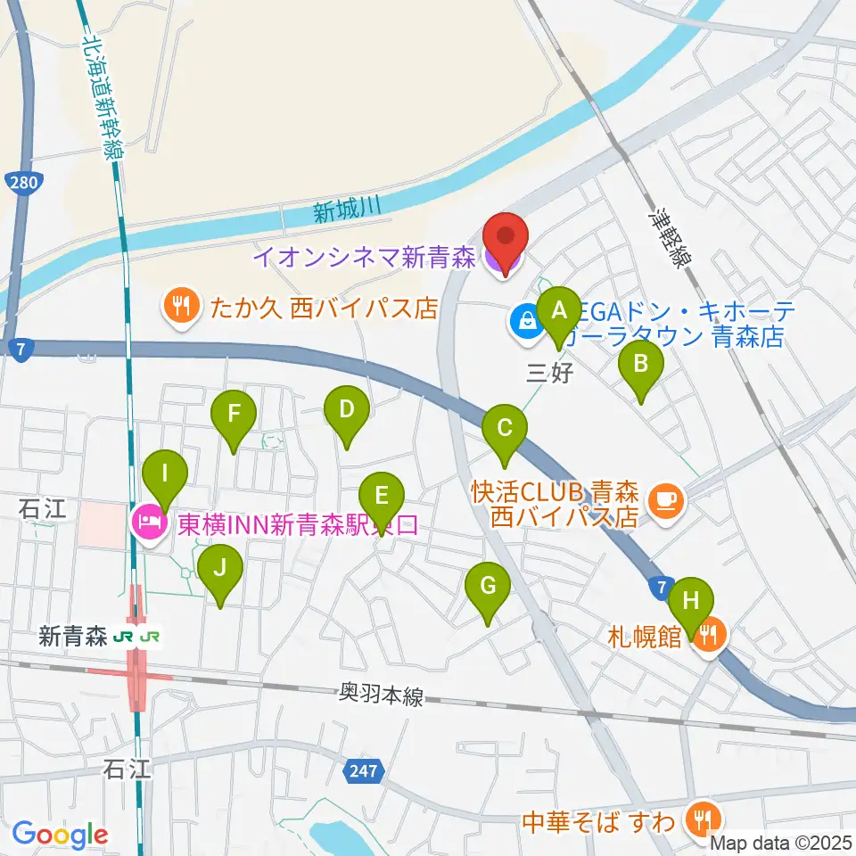 イオンシネマ新青森周辺の駐車場・コインパーキング一覧地図