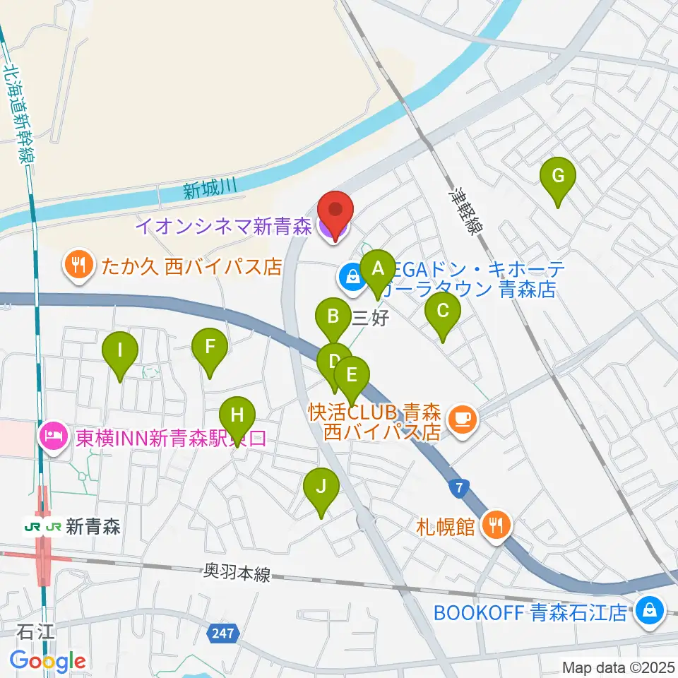 イオンシネマ新青森周辺の駐車場・コインパーキング一覧地図