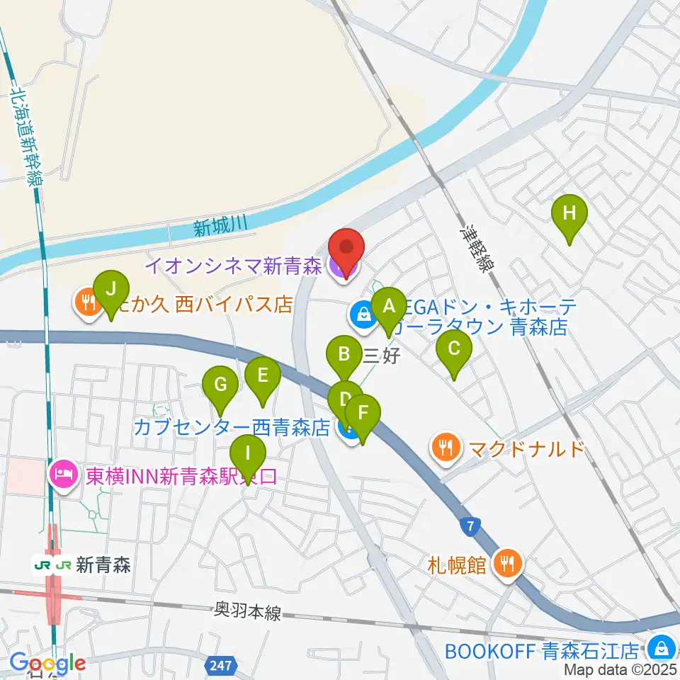 イオンシネマ新青森周辺の駐車場・コインパーキング一覧地図