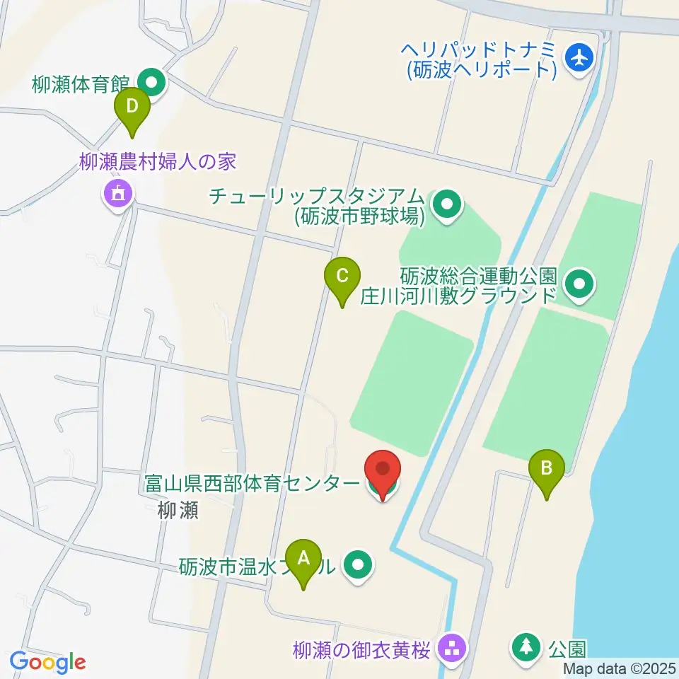 富山県西部体育センター周辺の駐車場・コインパーキング一覧地図