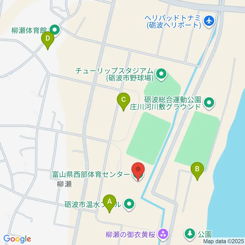 富山県西部体育センター周辺の駐車場・コインパーキング一覧地図