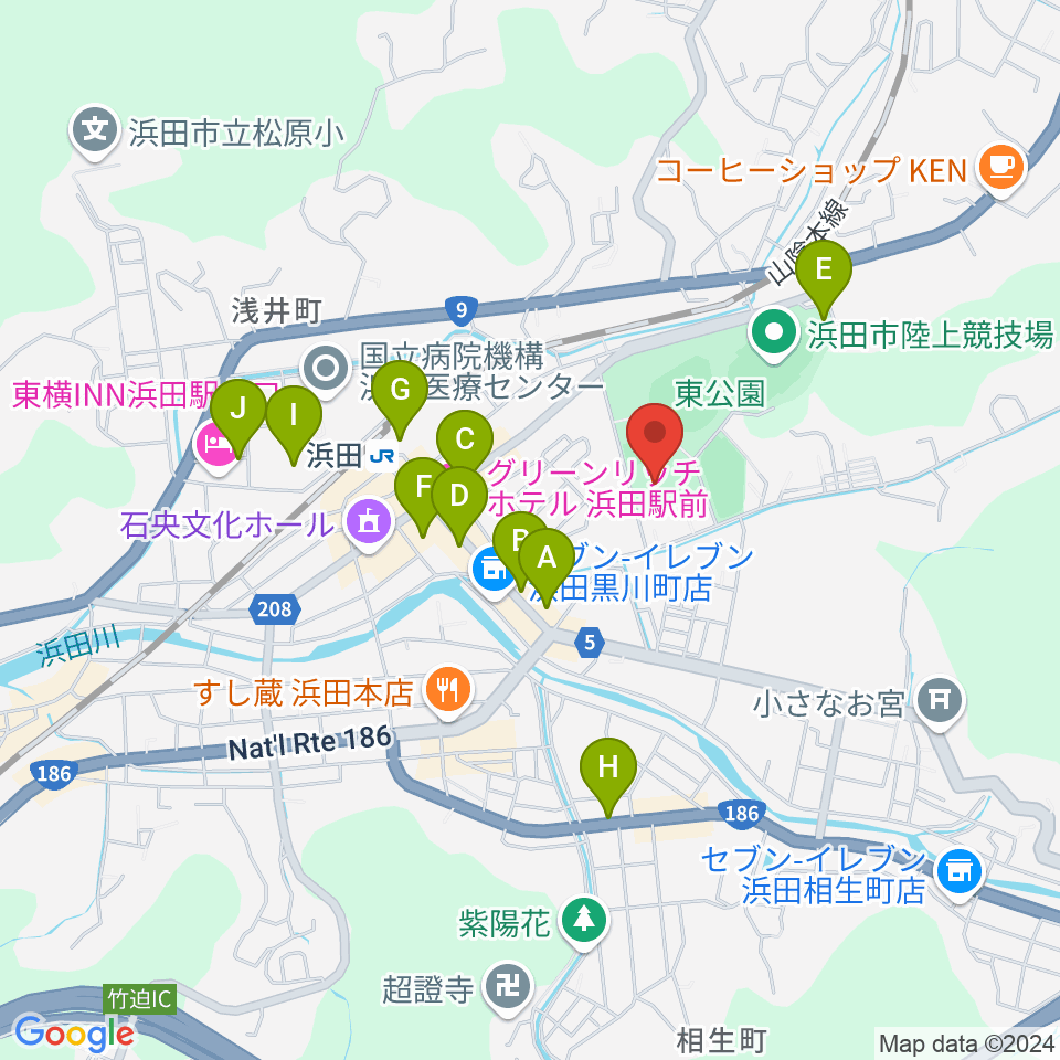 島根県立石見武道館周辺の駐車場・コインパーキング一覧地図