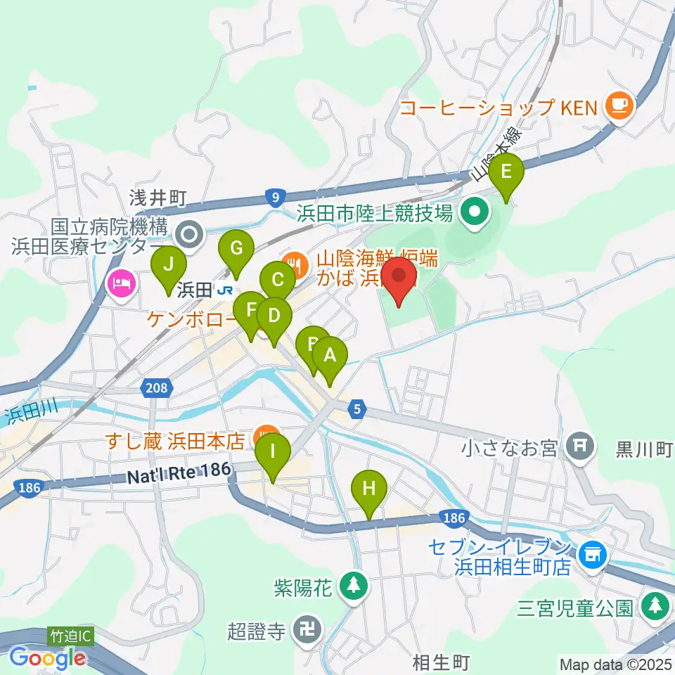 島根県立石見武道館周辺の駐車場・コインパーキング一覧地図