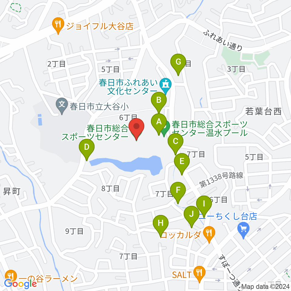 春日市総合スポーツセンター周辺の駐車場・コインパーキング一覧地図