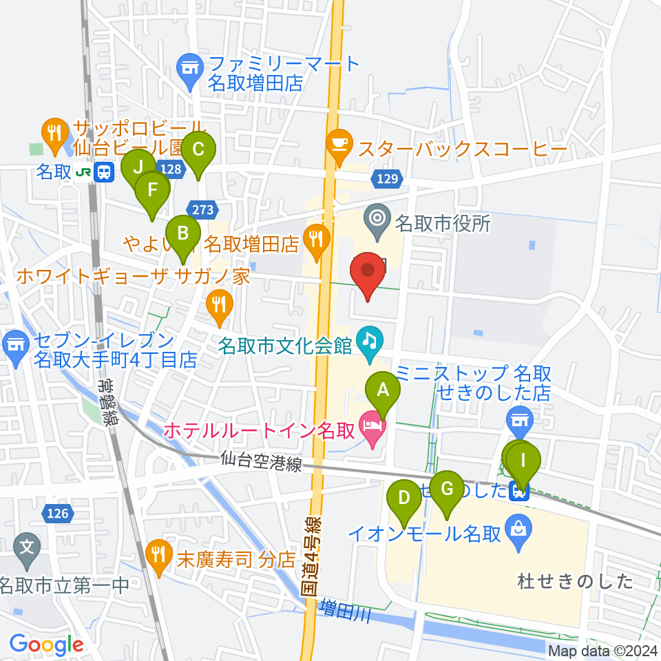 名取市民体育館周辺の駐車場・コインパーキング一覧地図