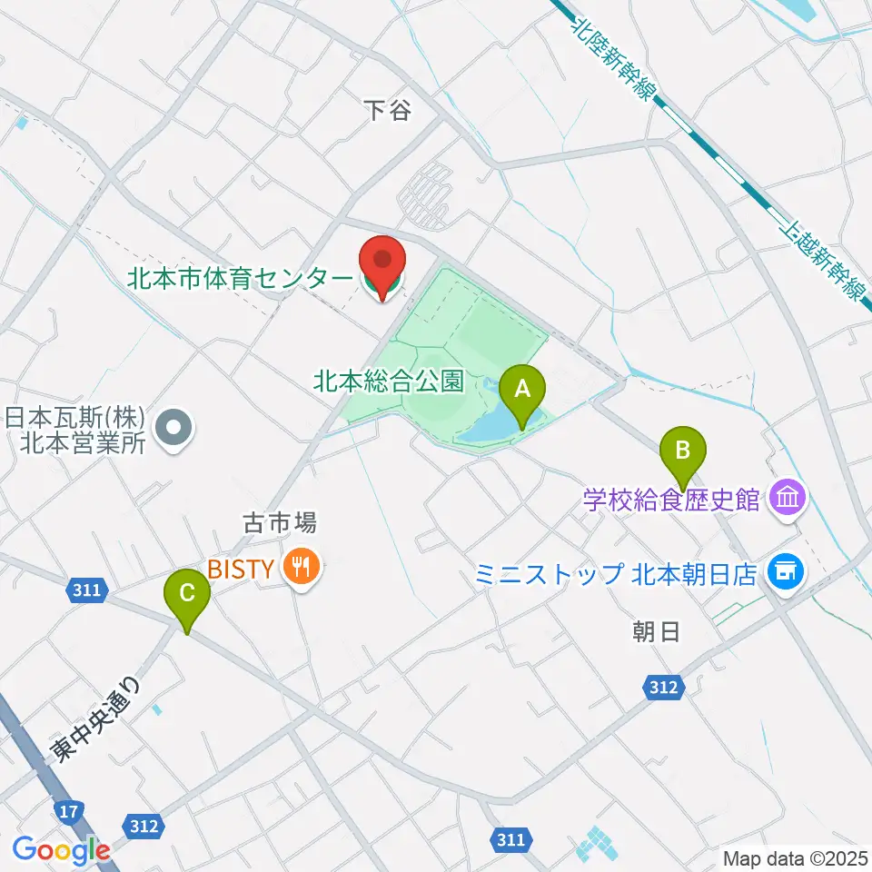 北本市体育センター周辺の駐車場・コインパーキング一覧地図