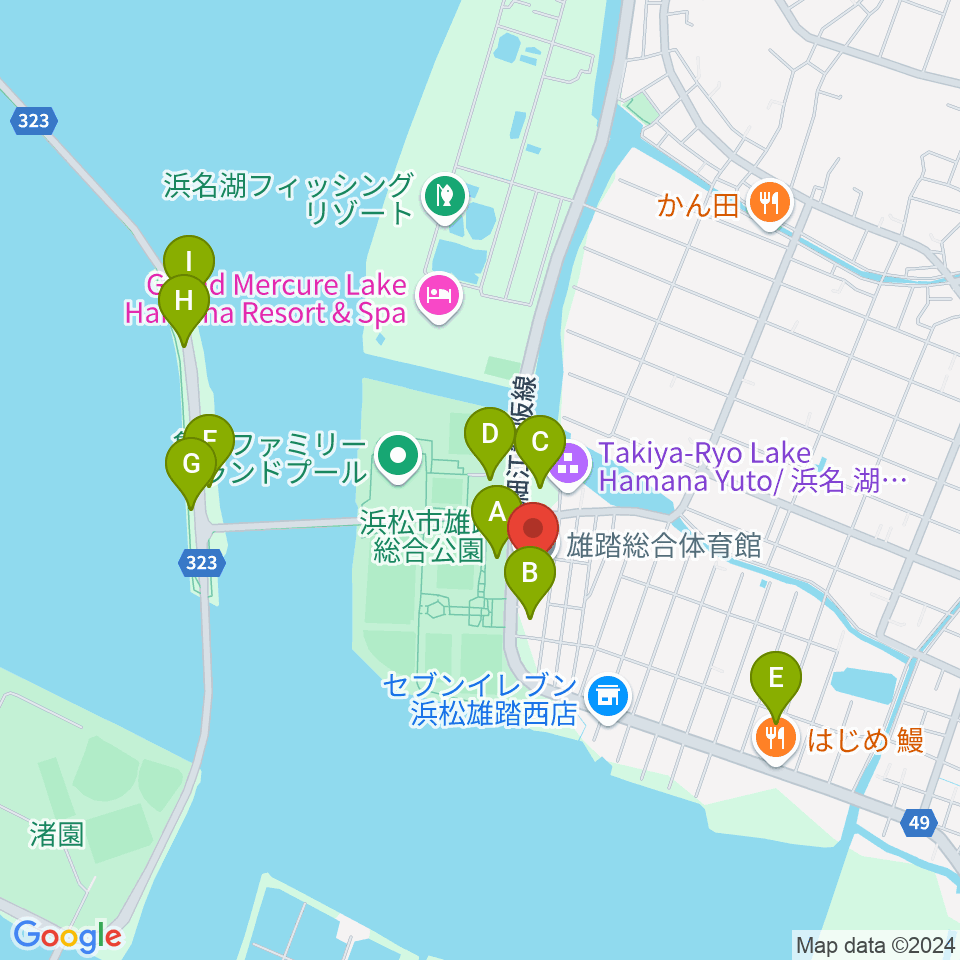 雄踏総合体育館周辺の駐車場・コインパーキング一覧地図