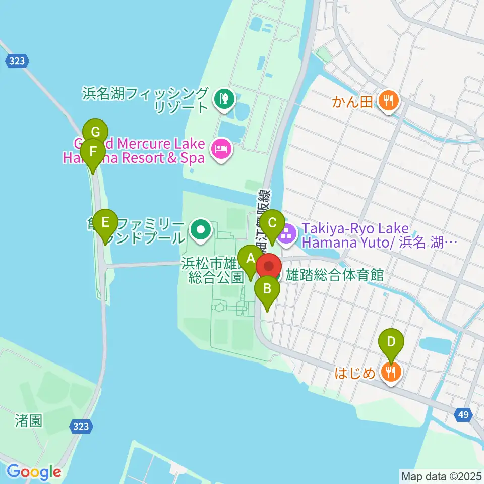 雄踏総合体育館周辺の駐車場・コインパーキング一覧地図