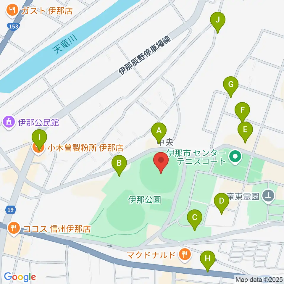 伊那ニッパツスタジアム周辺の駐車場・コインパーキング一覧地図