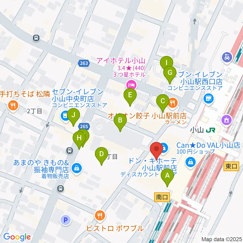 小山シネマロブレ周辺の駐車場・コインパーキング一覧地図