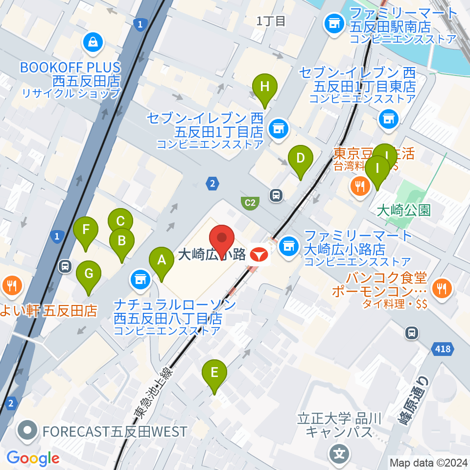 シティホール&ギャラリー五反田周辺の駐車場・コインパーキング一覧地図