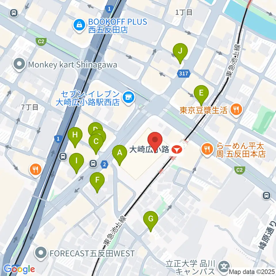 シティホール&ギャラリー五反田周辺の駐車場・コインパーキング一覧地図