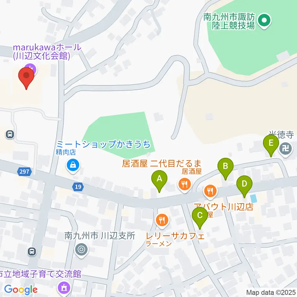 marukawaホール 川辺文化会館周辺の駐車場・コインパーキング一覧地図