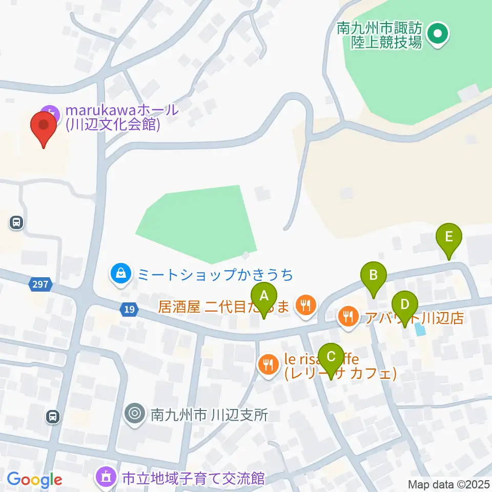 marukawaホール 川辺文化会館周辺の駐車場・コインパーキング一覧地図