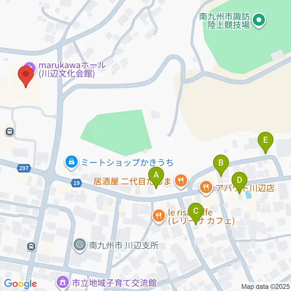 marukawaホール 川辺文化会館周辺の駐車場・コインパーキング一覧地図