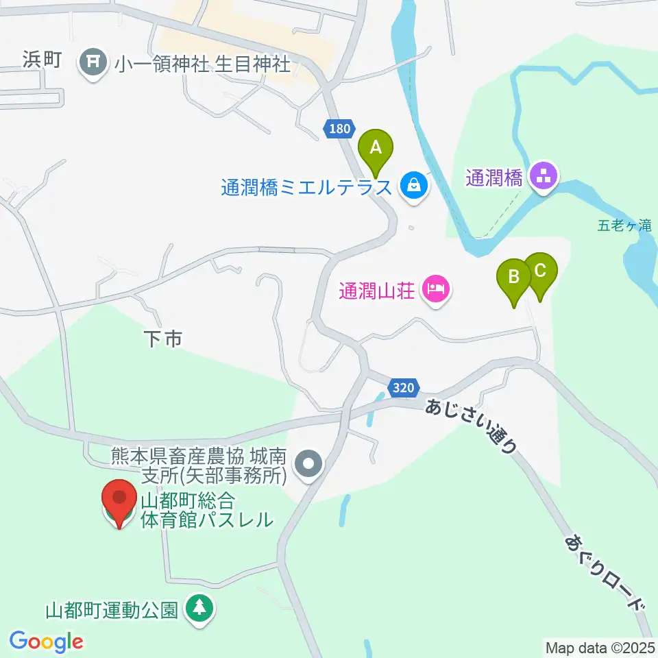 山都町総合体育館パスレル周辺の駐車場・コインパーキング一覧地図