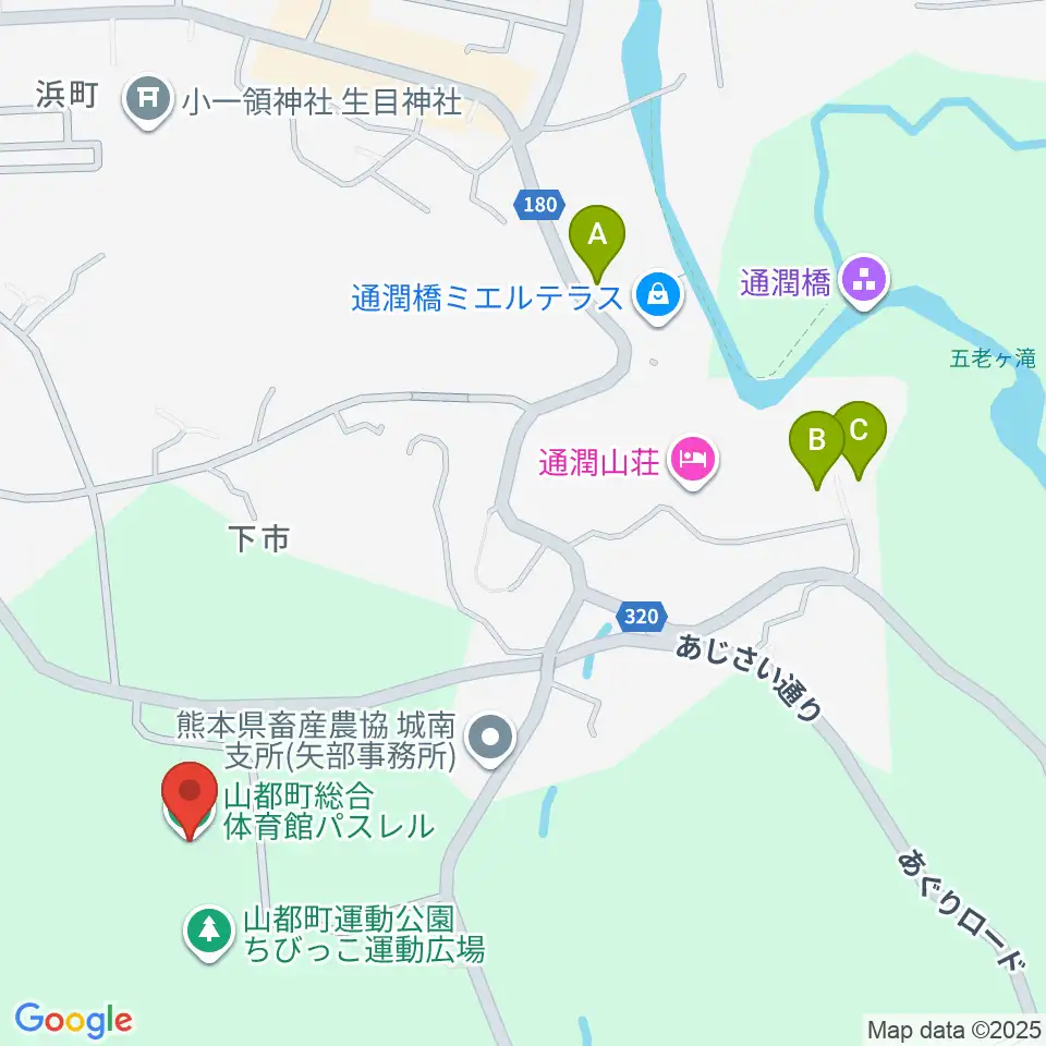 山都町総合体育館パスレル周辺の駐車場・コインパーキング一覧地図