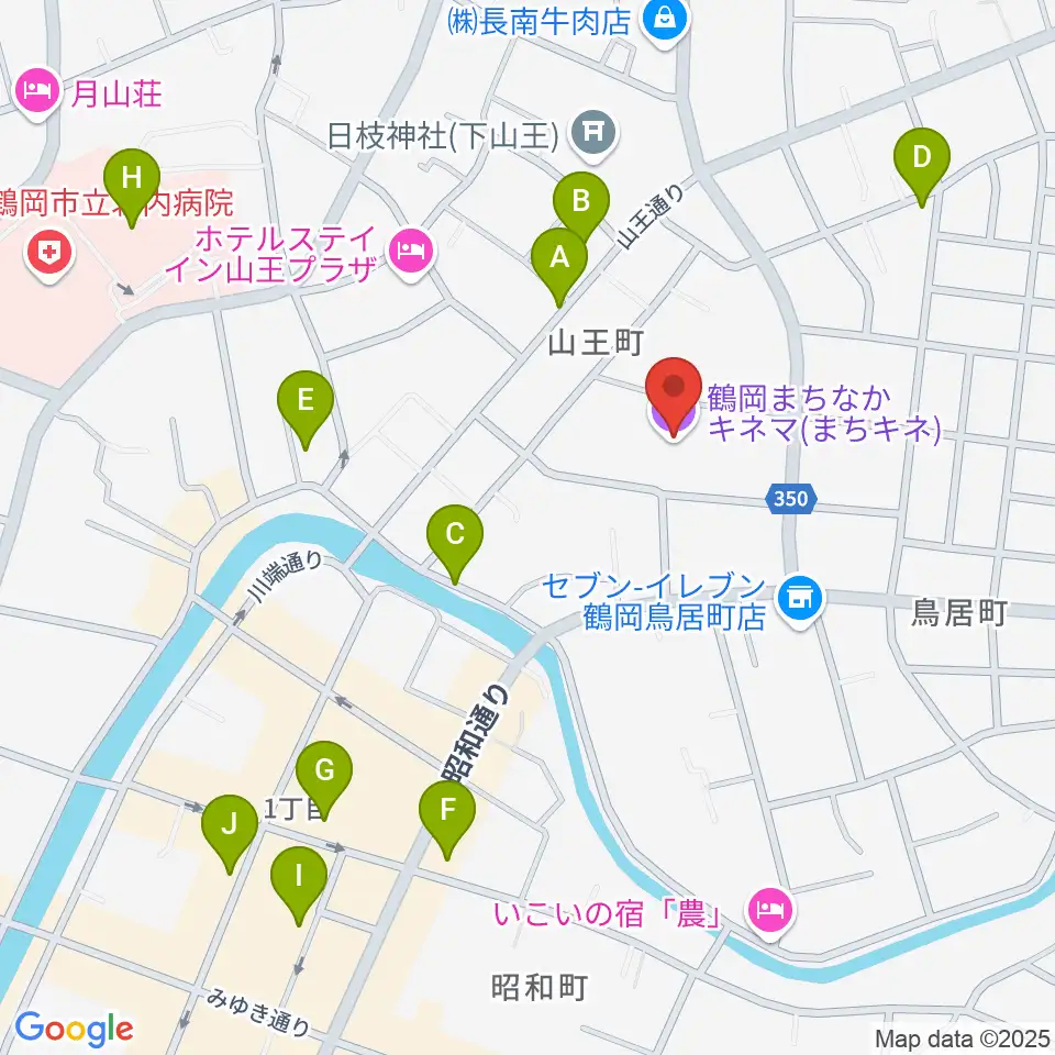 鶴岡まちなかキネマ周辺の駐車場・コインパーキング一覧地図