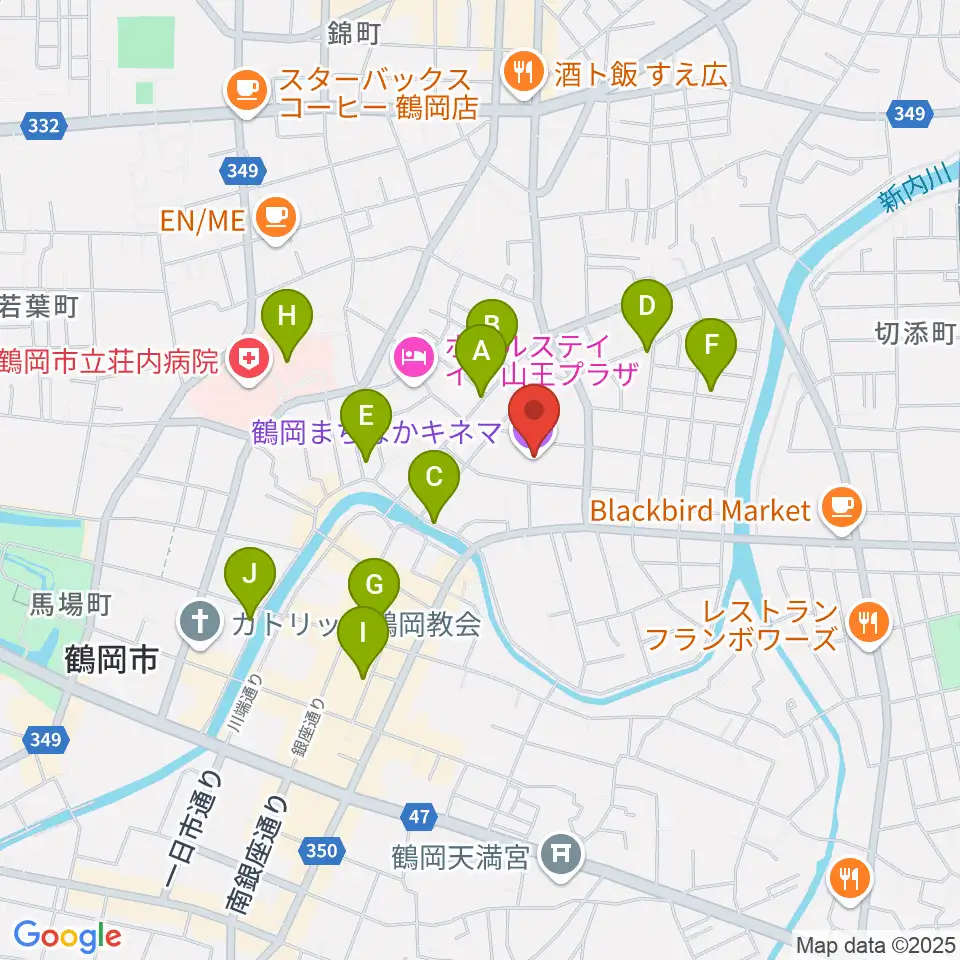 鶴岡まちなかキネマ周辺の駐車場・コインパーキング一覧地図