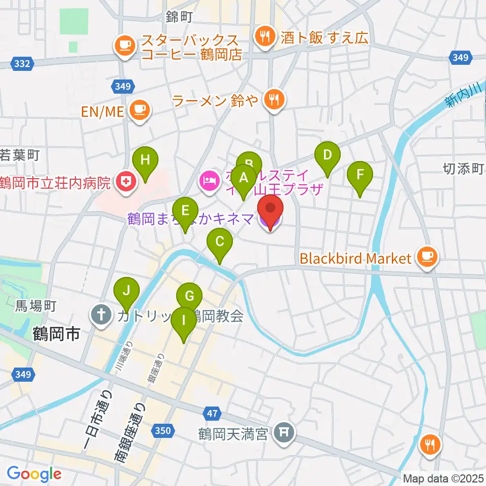 鶴岡まちなかキネマ周辺の駐車場・コインパーキング一覧地図