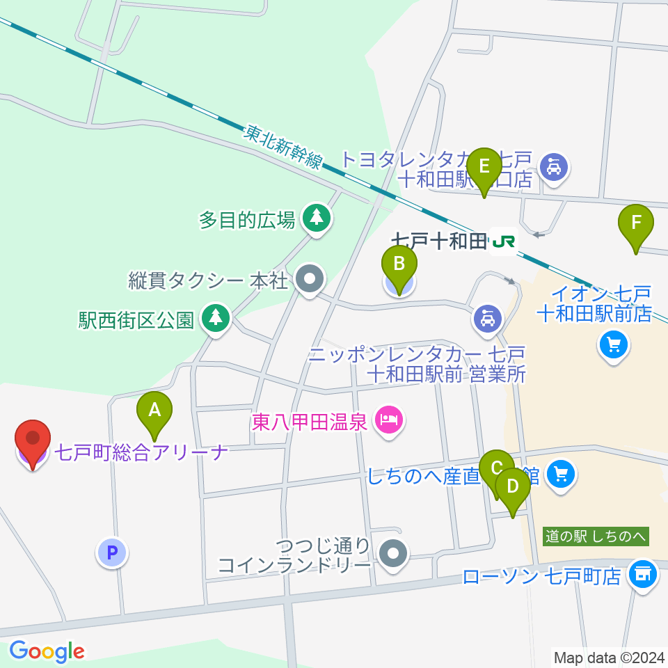 七戸町総合アリーナ周辺の駐車場・コインパーキング一覧地図