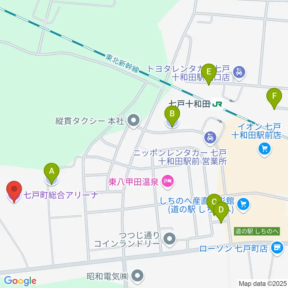七戸町総合アリーナ周辺の駐車場・コインパーキング一覧地図