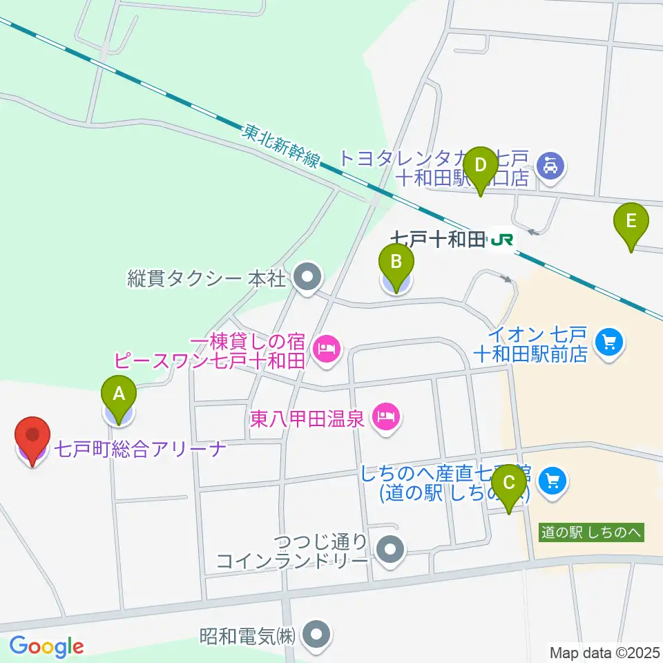 七戸町総合アリーナ周辺の駐車場・コインパーキング一覧地図