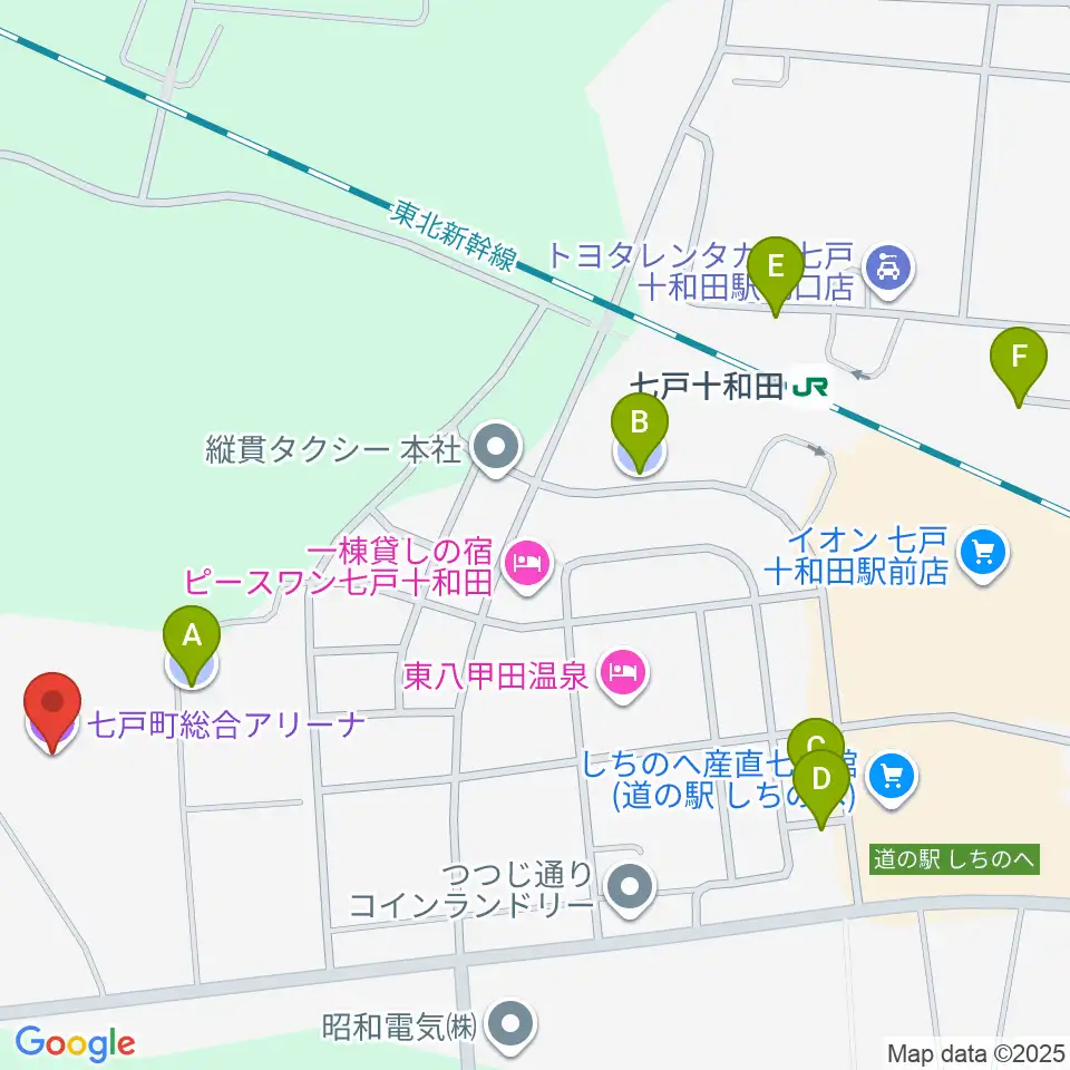 七戸町総合アリーナ周辺の駐車場・コインパーキング一覧地図