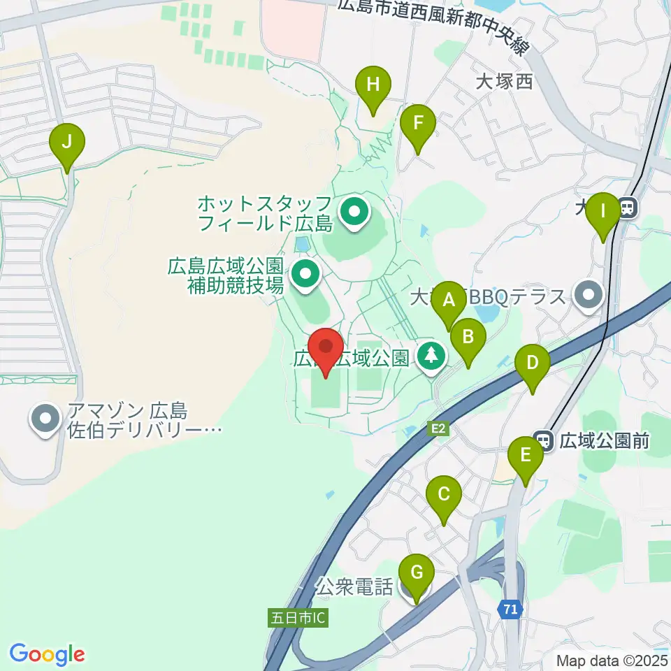 サンフレッチェビレッジ広島第一球技場周辺の駐車場・コインパーキング一覧地図