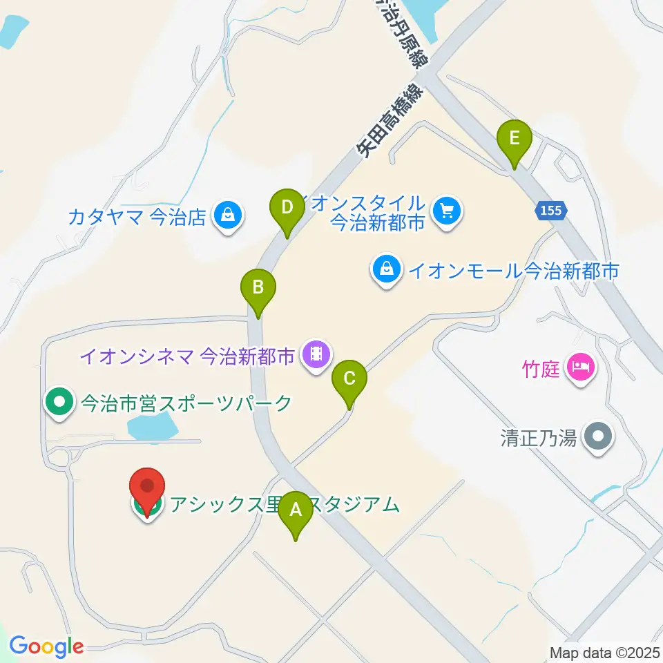 アシックス里山スタジアム周辺の駐車場・コインパーキング一覧地図