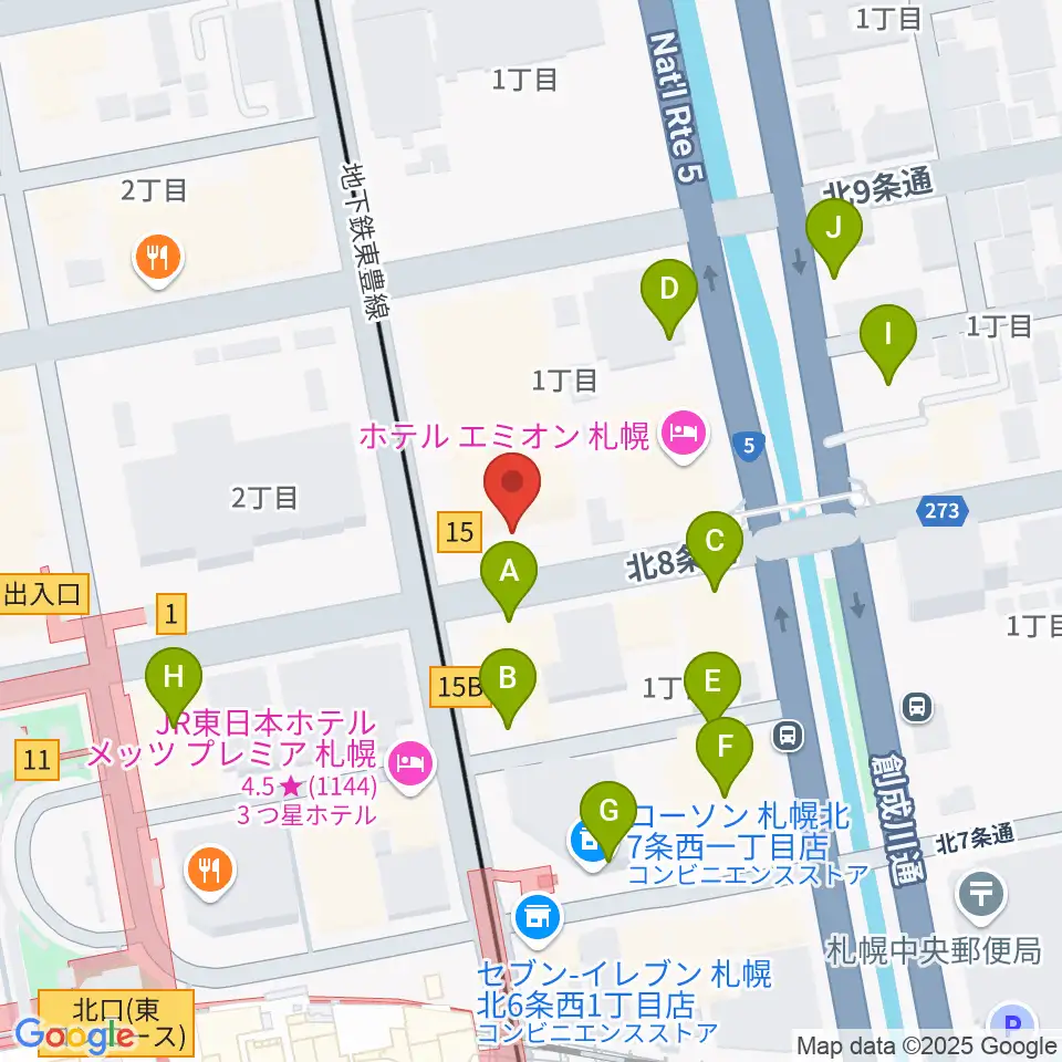 ジョブキタ北八劇場周辺の駐車場・コインパーキング一覧地図