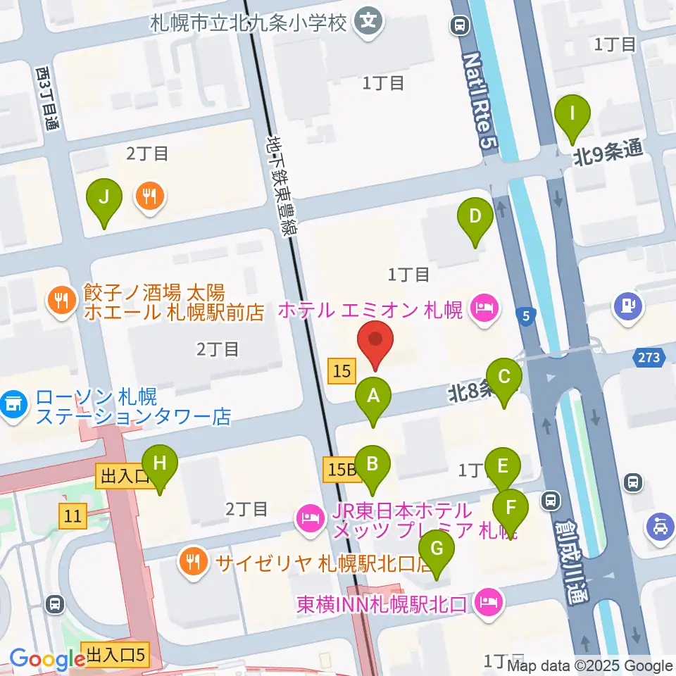 ジョブキタ北八劇場周辺の駐車場・コインパーキング一覧地図