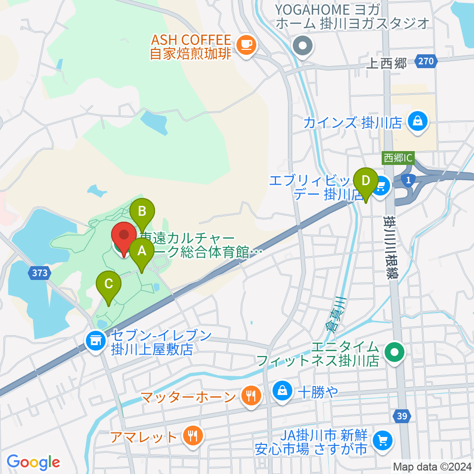 東遠カルチャーパーク総合体育館さんりーな周辺の駐車場・コインパーキング一覧地図