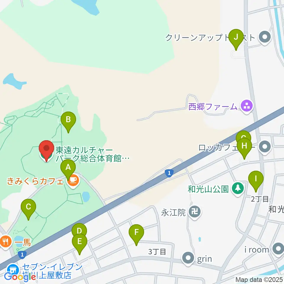東遠カルチャーパーク総合体育館さんりーな周辺の駐車場・コインパーキング一覧地図