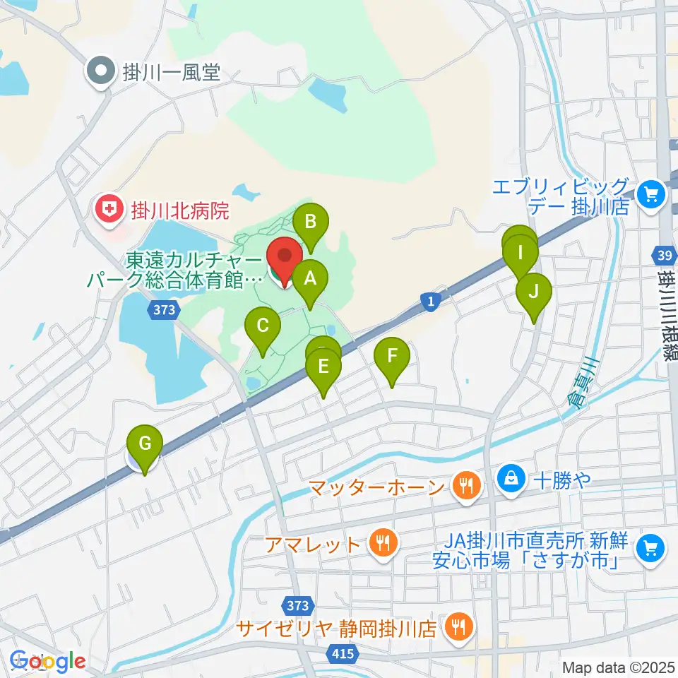 東遠カルチャーパーク総合体育館さんりーな周辺の駐車場・コインパーキング一覧地図