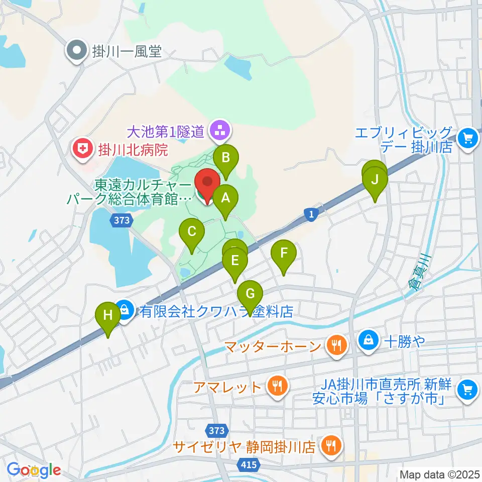 東遠カルチャーパーク総合体育館さんりーな周辺の駐車場・コインパーキング一覧地図