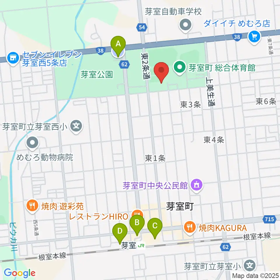芽室町温水プール周辺の駐車場・コインパーキング一覧地図