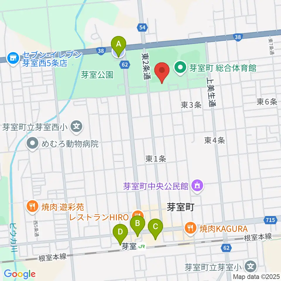 芽室町温水プール周辺の駐車場・コインパーキング一覧地図