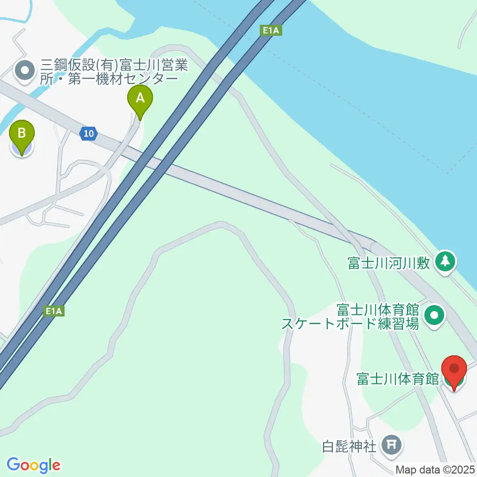 富士市立富士川体育館周辺の駐車場・コインパーキング一覧地図