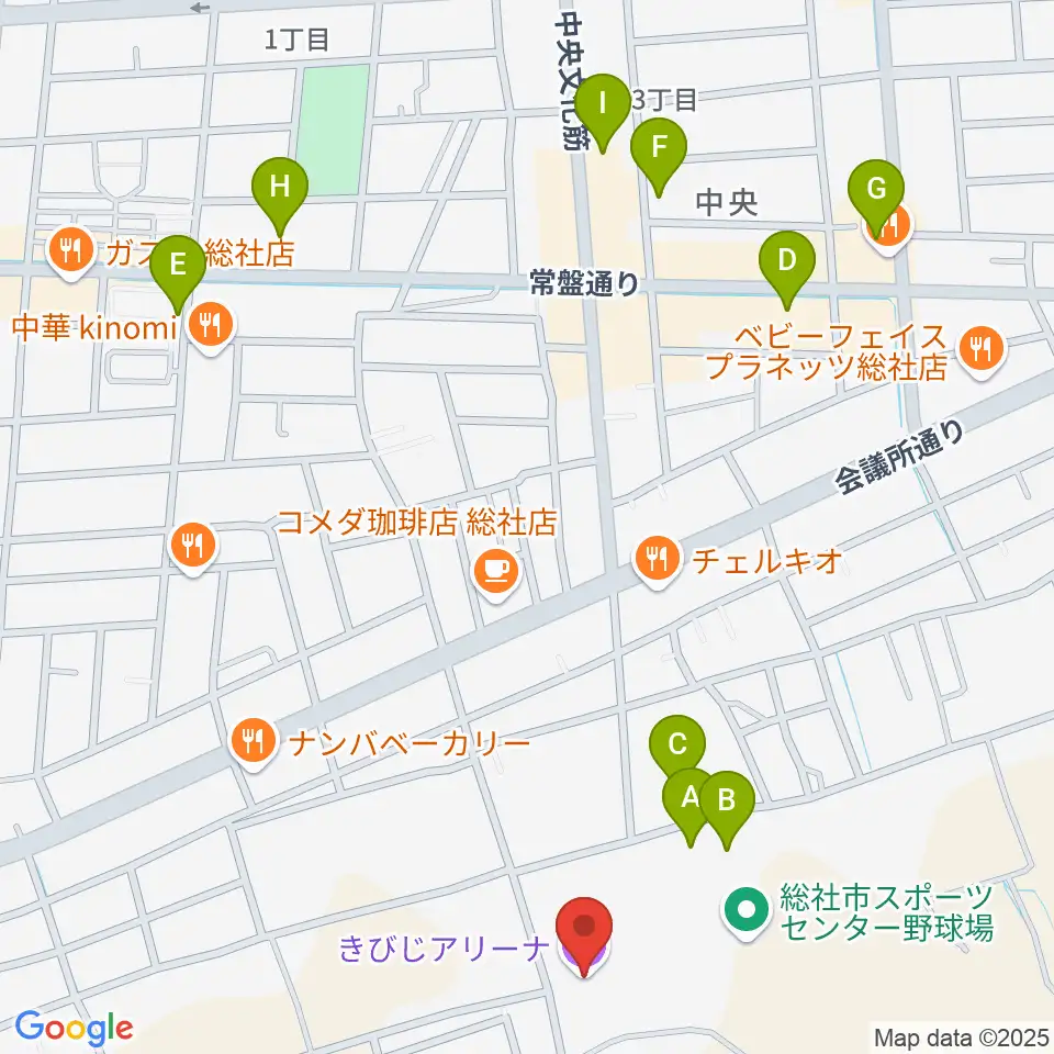 きびじアリーナ周辺の駐車場・コインパーキング一覧地図