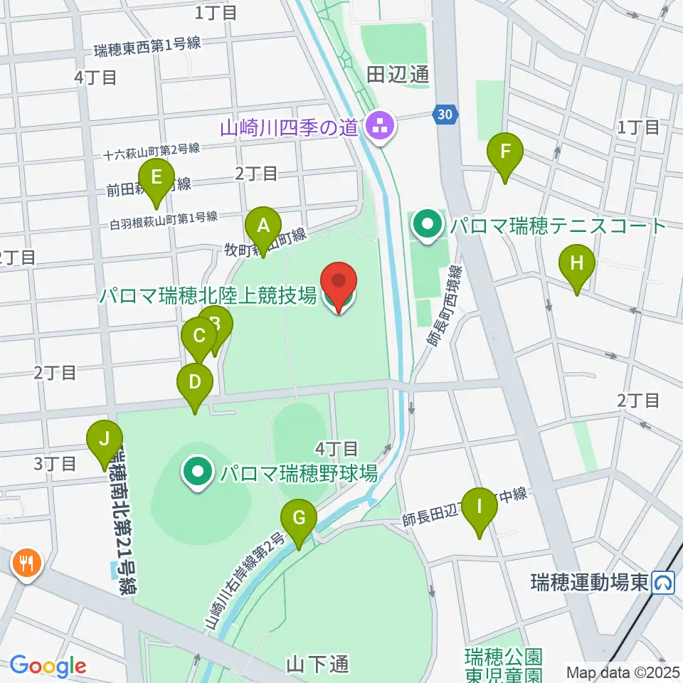 パロマ瑞穂北陸上競技場周辺の駐車場・コインパーキング一覧地図