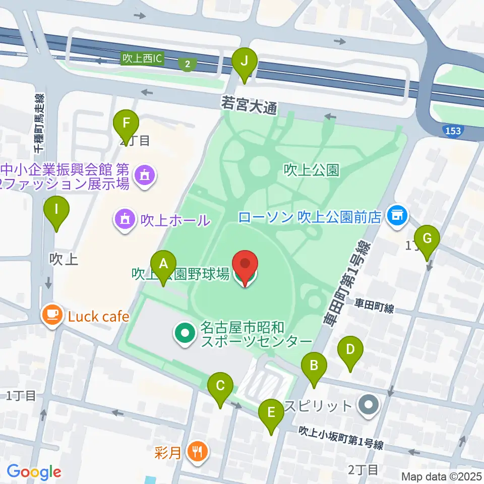 吹上公園野球場周辺の駐車場・コインパーキング一覧地図
