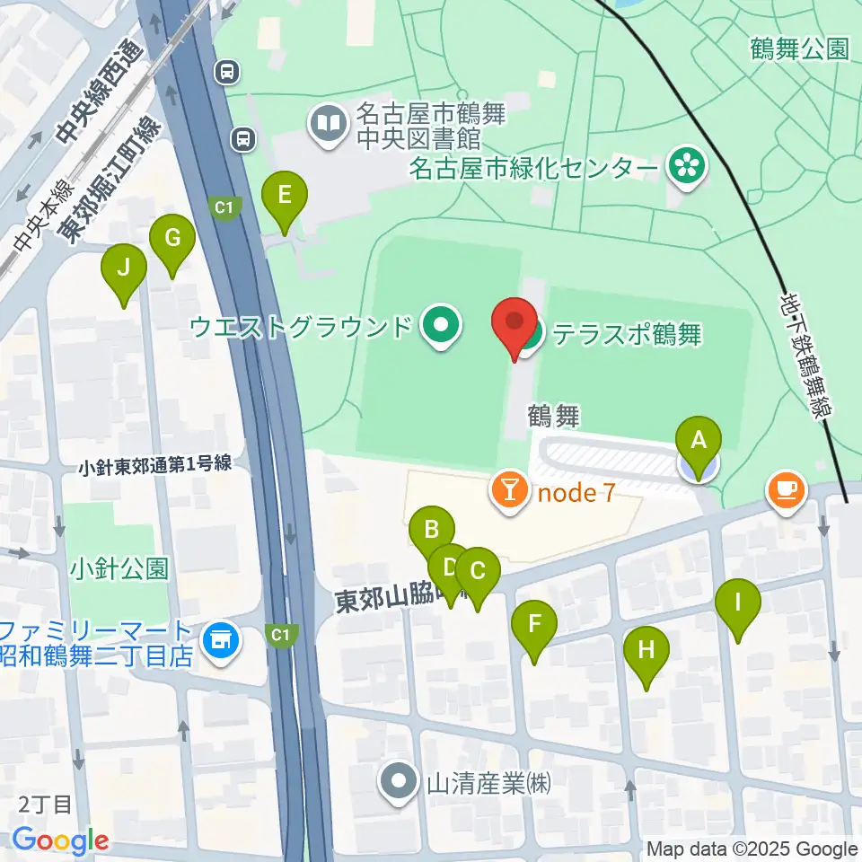 テラスポ鶴舞周辺の駐車場・コインパーキング一覧地図