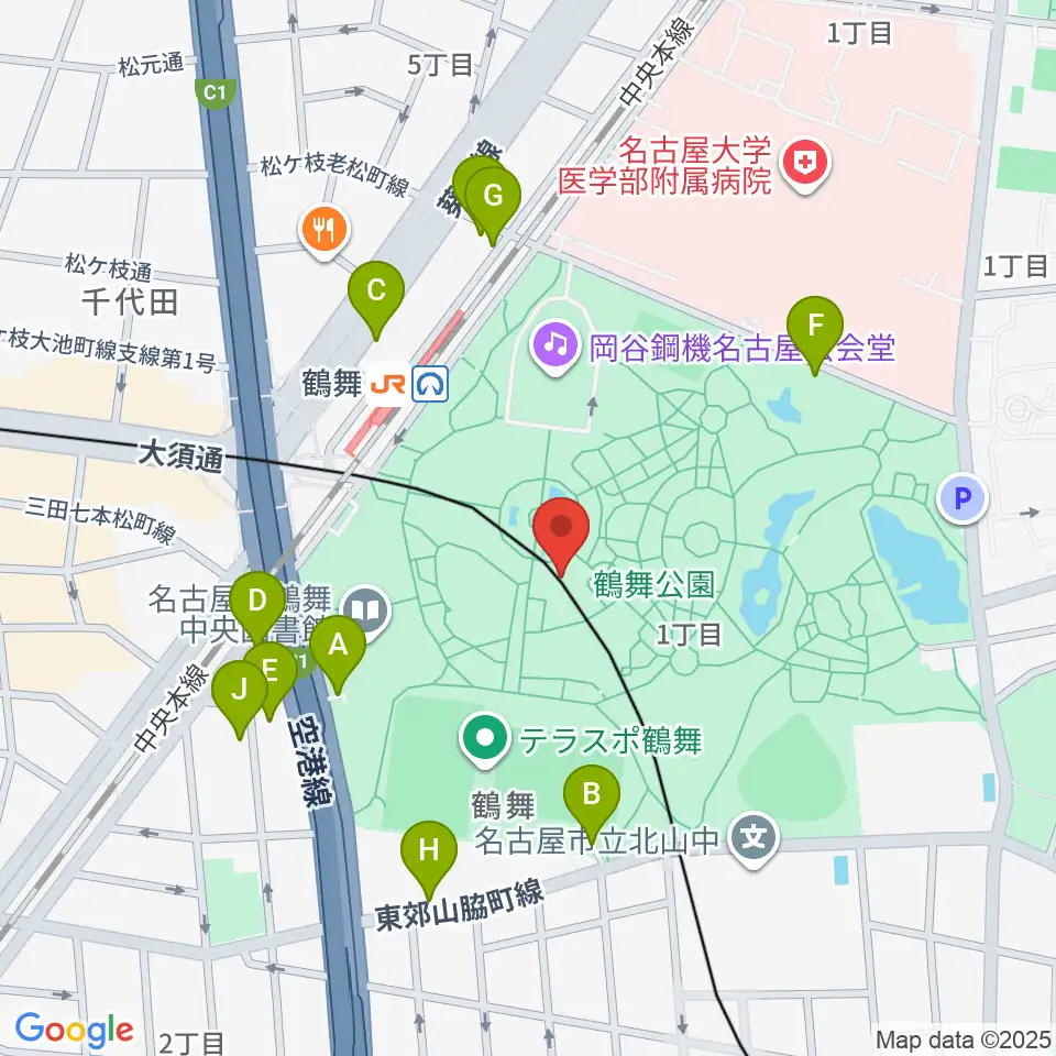 普選記念壇周辺の駐車場・コインパーキング一覧地図