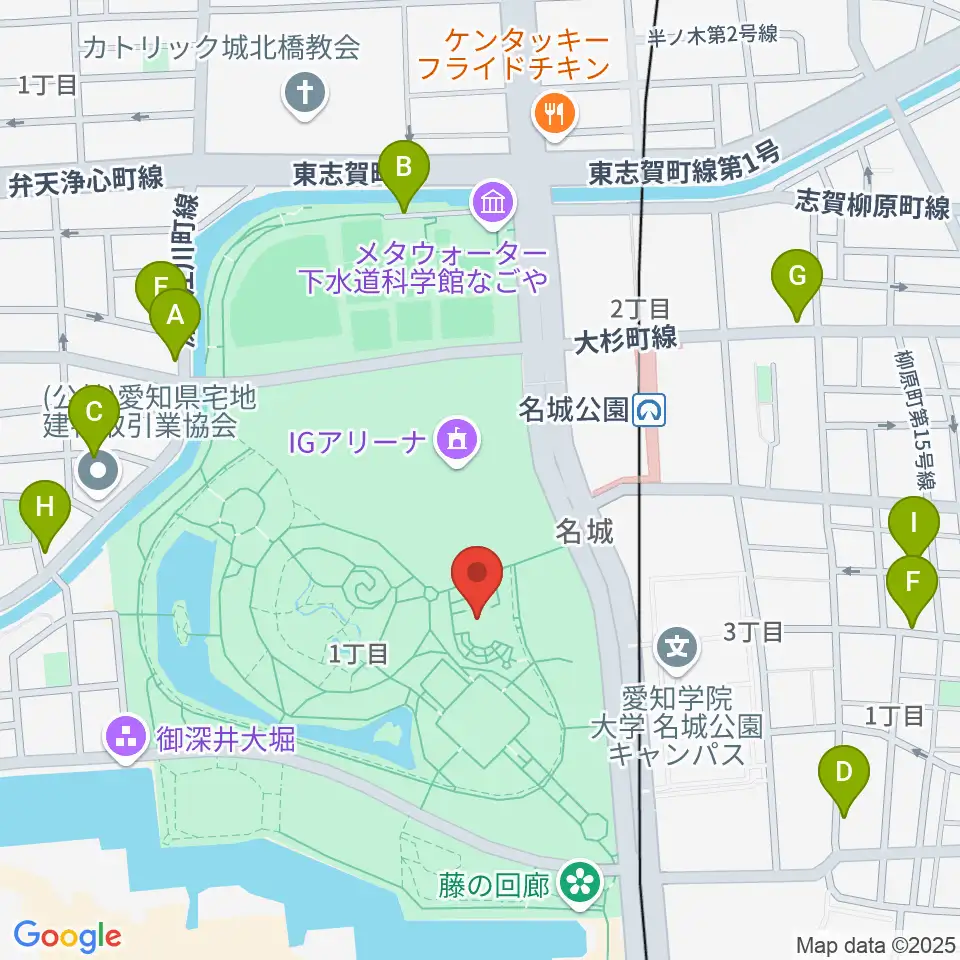 名城公園フラワープラザ周辺の駐車場・コインパーキング一覧地図