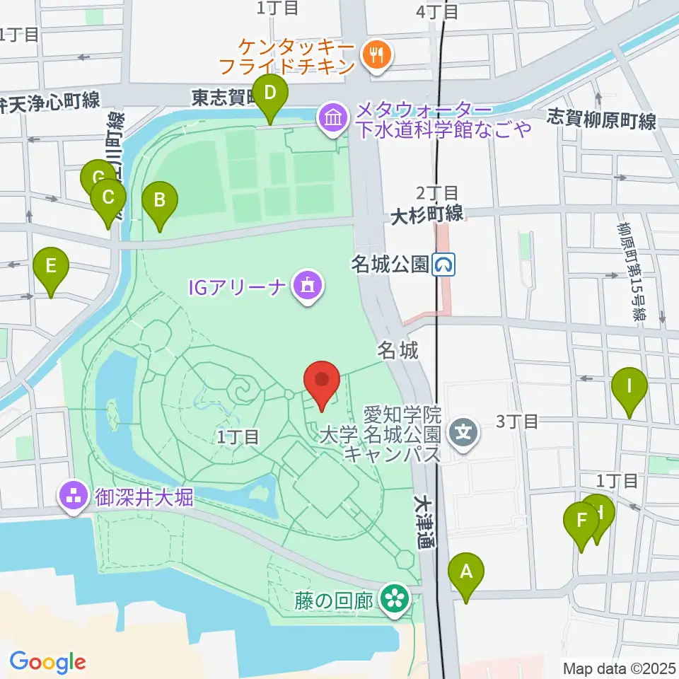 名城公園フラワープラザ周辺の駐車場・コインパーキング一覧地図