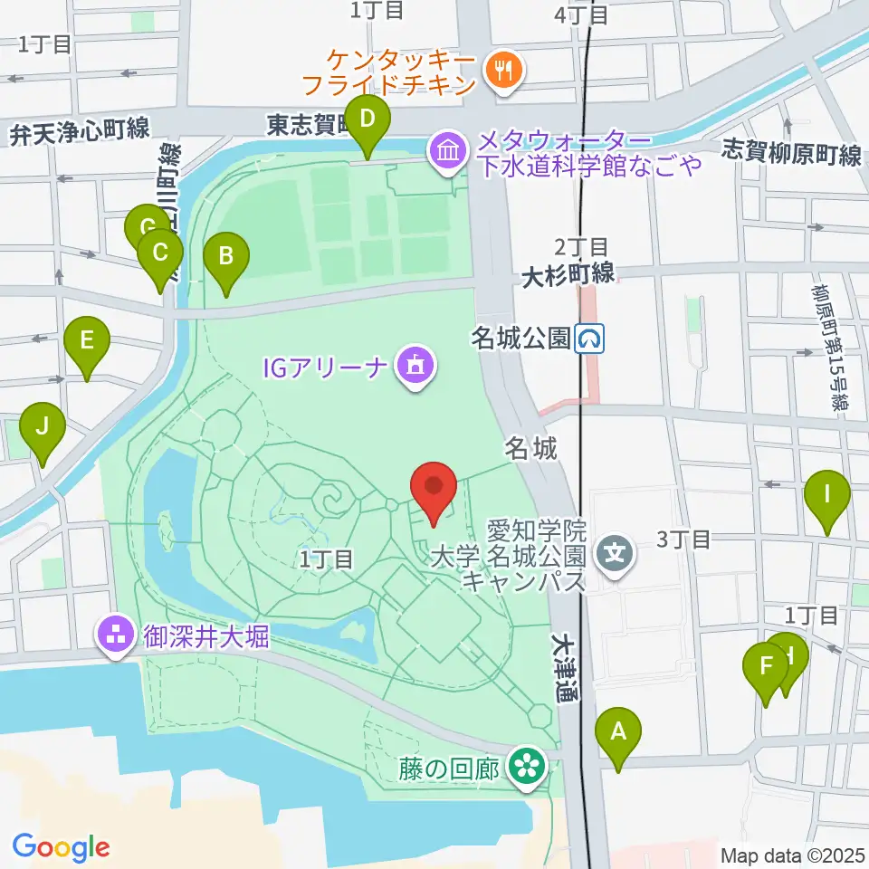 名城公園フラワープラザ周辺の駐車場・コインパーキング一覧地図